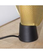 Lampe en métal noir et maille plastique dorée H33 cm Maille - 28 x 8 x 33 cm