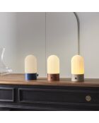 Lampe portable en métal crème et opaline Touareg - 9 x 9 x 19 cm