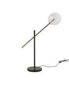 Lampe en métal noir et détails dorés Boule - 72 x 22 x 85 cm