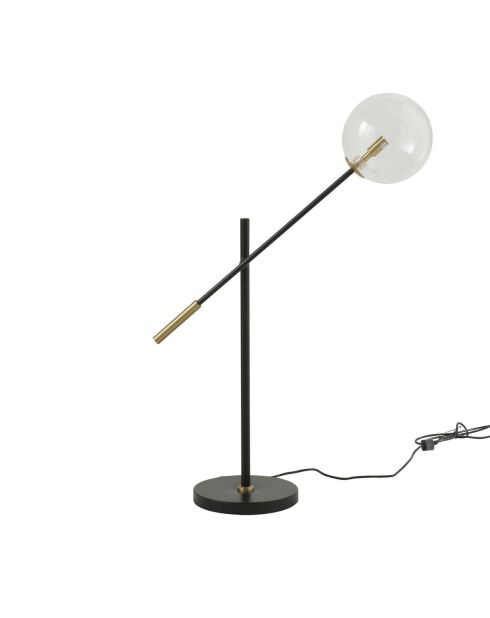 Lampe en métal noir et détails dorés Boule - 72 x 22 x 85 cm