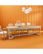 Table en bois massif fantastique gris clair