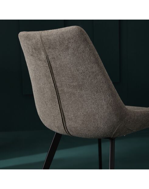 Chaise taupe Colombe lot de 2 - 62 x 54 x 82 cm