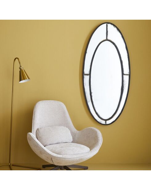 Miroir oval avec finition mercurisée sonia