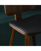 2 Chaises brad vinyle marron/noir