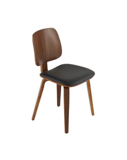 2 Chaises brad vinyle marron/noir