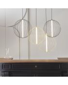 Lustre en métal doré et globe  d50 cm atome