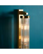 Applique en métal finition laiton doré et tube en verre