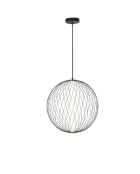 Lustre en métal noir et globe d50 cm atome