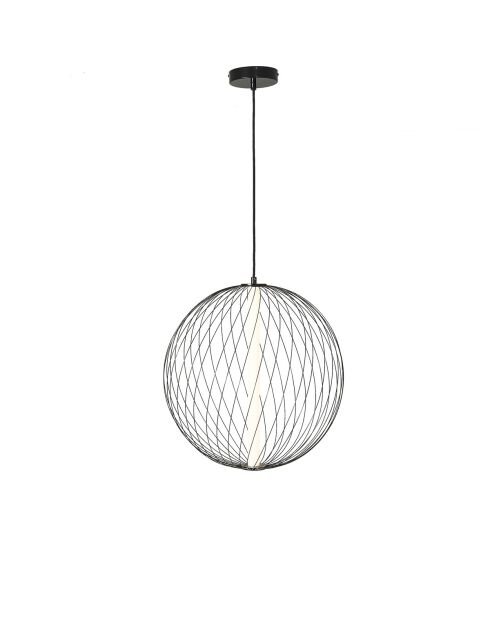 Lustre en métal noir et globe d50 cm atome