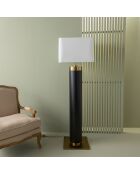 Lampe sur pied en métal noir et finition laiton doré Vendome - 50 x 50 x 165 cm