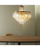 Lustre Fulgurant 22 lampes doré - 82 x 82 x 82 cm