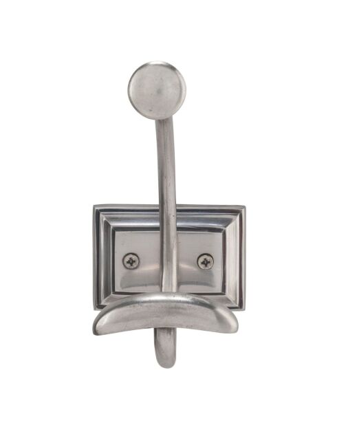 Porte manteau mural 1 crochet en laiton finition argent vieilli