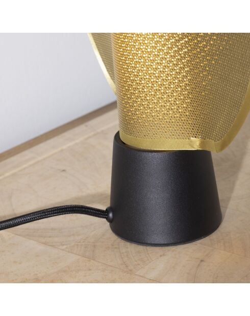 Lampe en métal noir et maille plastique dorée H40 cm Maille - 36 x 9 x 41 cm