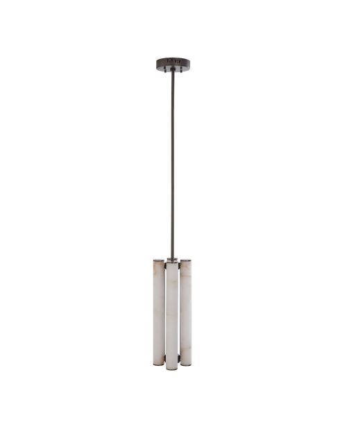 Lustre vertical en albâtre et métal Montaigne - 20 x 20 x 55 cm