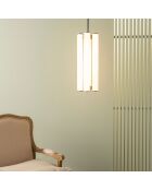 Lustre vertical en albâtre et métal Montaigne - 20 x 20 x 55 cm