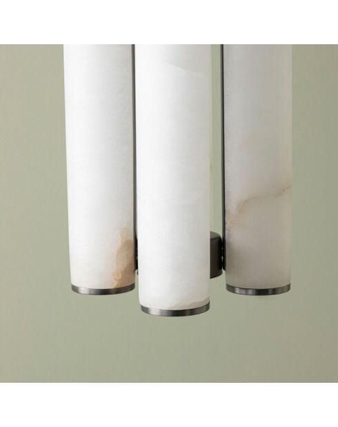 Lustre vertical en albâtre et métal Montaigne - 20 x 20 x 55 cm
