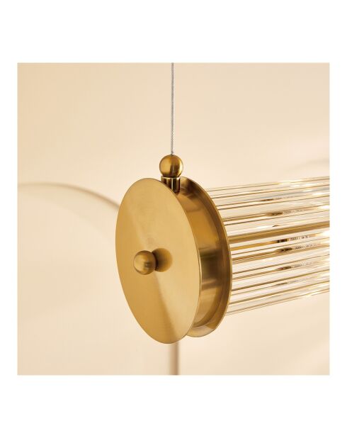 Lustre tube simple en métal finition laiton doré Tubes - 60 x 12 x 120 cm
