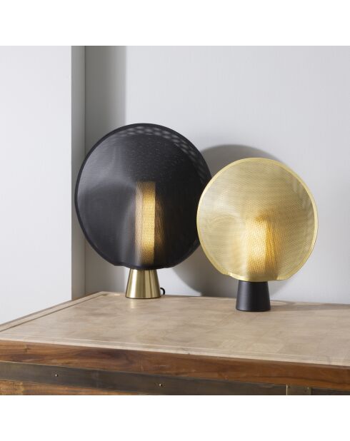 Lampe en métal doré et maille plastique noire H40 cm Maille - 36 x 9 x 41 cm