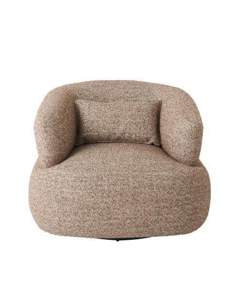 Fauteuil pivotant en tissu brun Regis - 91 x 88 x 67 cm