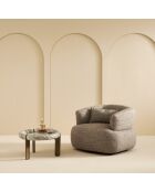 Fauteuil pivotant en tissu brun Regis - 91 x 88 x 67 cm