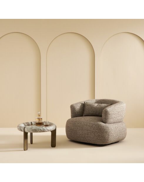 Fauteuil pivotant en tissu brun Regis - 91 x 88 x 67 cm