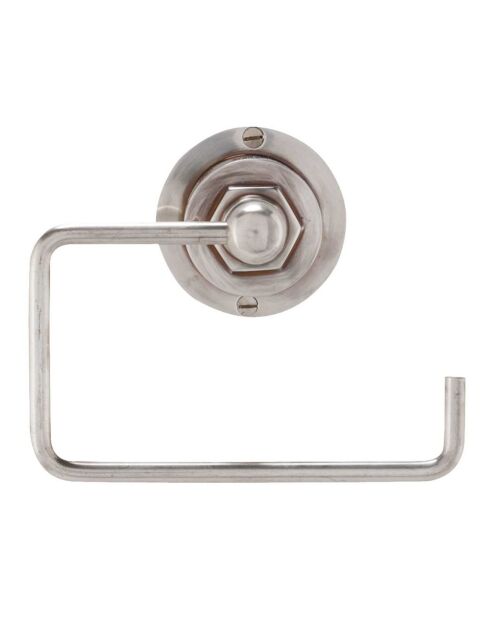 Porte serviette mural en métal finition argent vieilli durand