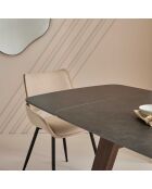 Table céramique avec allonges vecchio grise