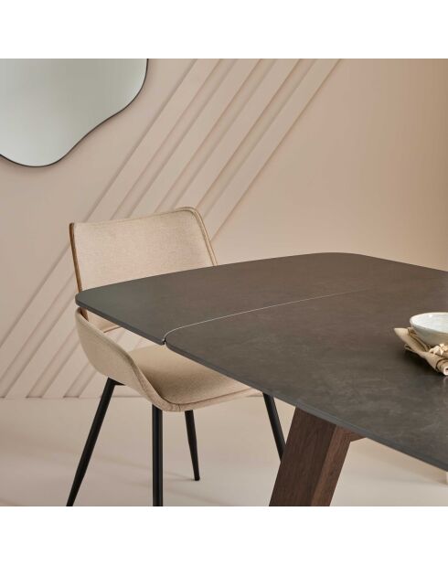 Table céramique avec allonges vecchio grise