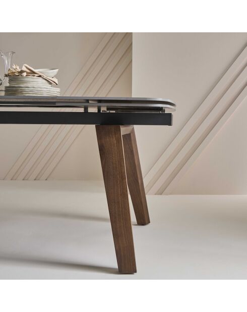 Table céramique avec allonges vecchio grise