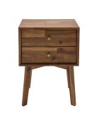 Chevet 2 tiroirs en acacia massif Paul - 45 x 35 x 61 cm