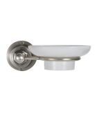 Porte savon mural en métal finition argent vieilli durand