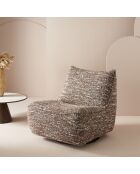 Fauteuil pivotant luke en tissu marron