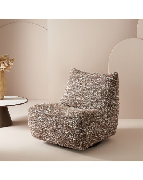 Fauteuil pivotant luke en tissu marron