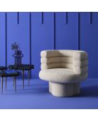 Fauteuil pivotant trèfle écru