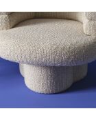 Fauteuil pivotant trèfle écru