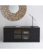 Buffet en bois massif et verre Amsterdam - 200 x 50 x 80 cm