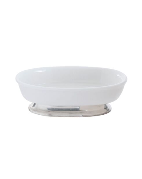 Ensemble d'accessoires de lavabo en métal et porcelaine - 7 x 7 x 20 cm