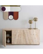 Buffet en pin massif cérusé orné d'une barre en laiton victor