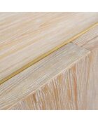 Buffet en pin massif cérusé orné d'une barre en laiton victor