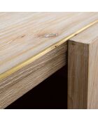 Buffet en pin massif cérusé orné d'une barre en laiton victor