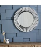 Miroir rond avec cadre en relief Anémone - 100 x 5 x 100 cm