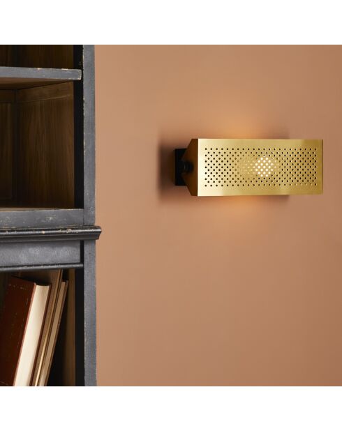 Applique avec plaque perforée en métal finition laiton vegas