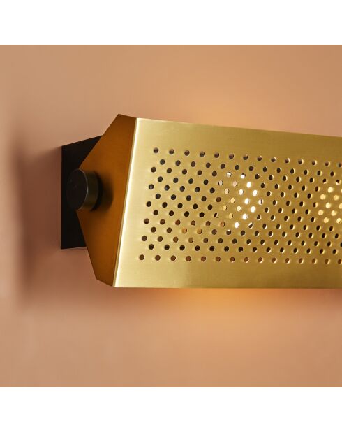 Applique avec plaque perforée en métal finition laiton vegas