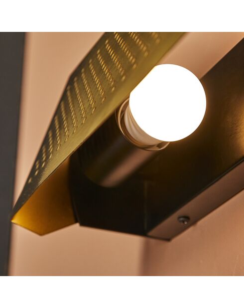 Applique avec plaque perforée en métal finition laiton vegas