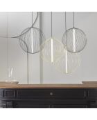 Lustre en métal noir et globe D60 cm Atome - 60 x 60 x 190 cm