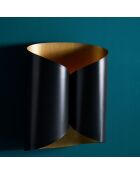 Applique en métal noir et doré Papyrus - 30 x 16 x 40 cm
