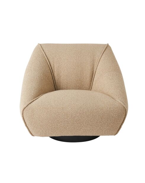 Fauteuil pivotant couleur lin Henry - 91 x 88 x 67 cm