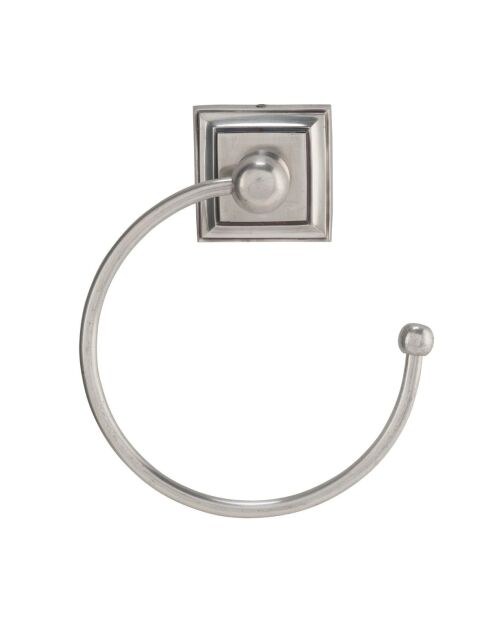 Porte-serviette mural en laiton finition argent vieilli Alpha - 15 x 5 x 17 cm