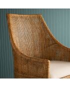 Chaise en rotin avec assise amovible en tissu Julie - 56 x 58 x 88 cm