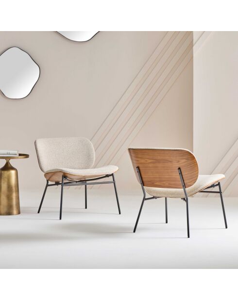 Fauteuil Serge écru - 62 x 65 x 68 cm